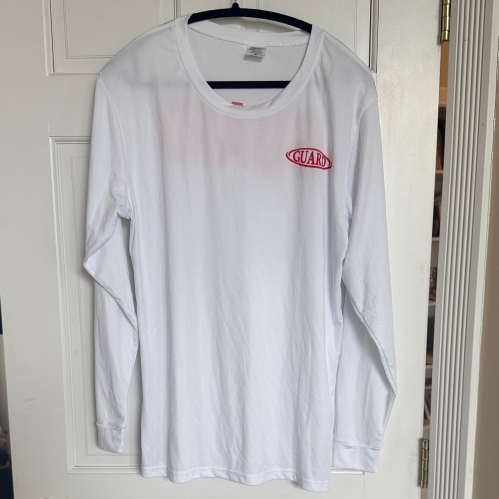GUARD White Long-Sleeve Men's Swim Shirt
